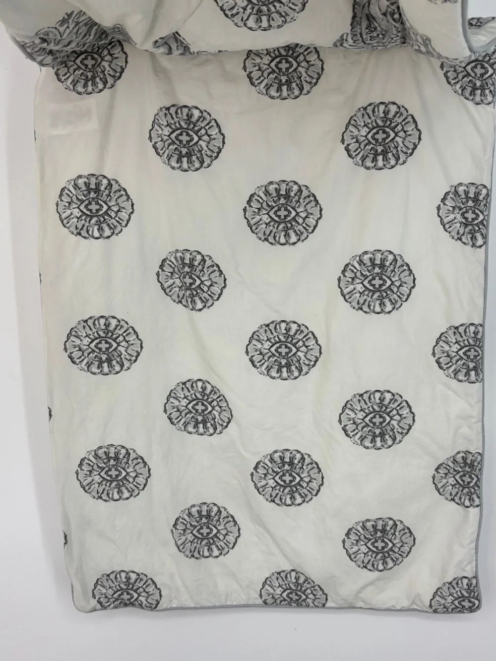 Pottery Barn Set of Two Standard Pillow Shams Imani Medallion Gray Reversible